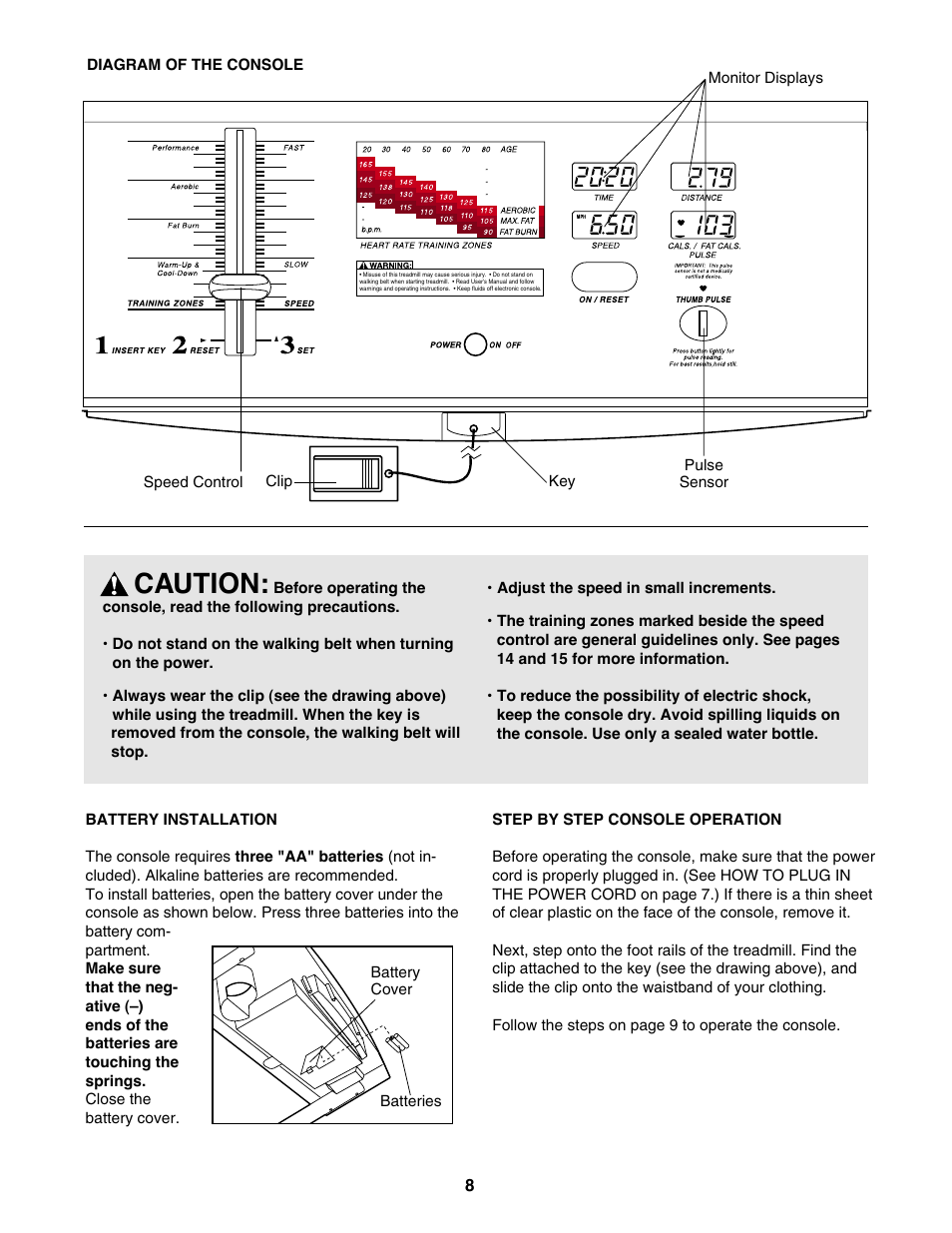 Caution | ProForm 831.297381 User Manual | Page 8 / 19