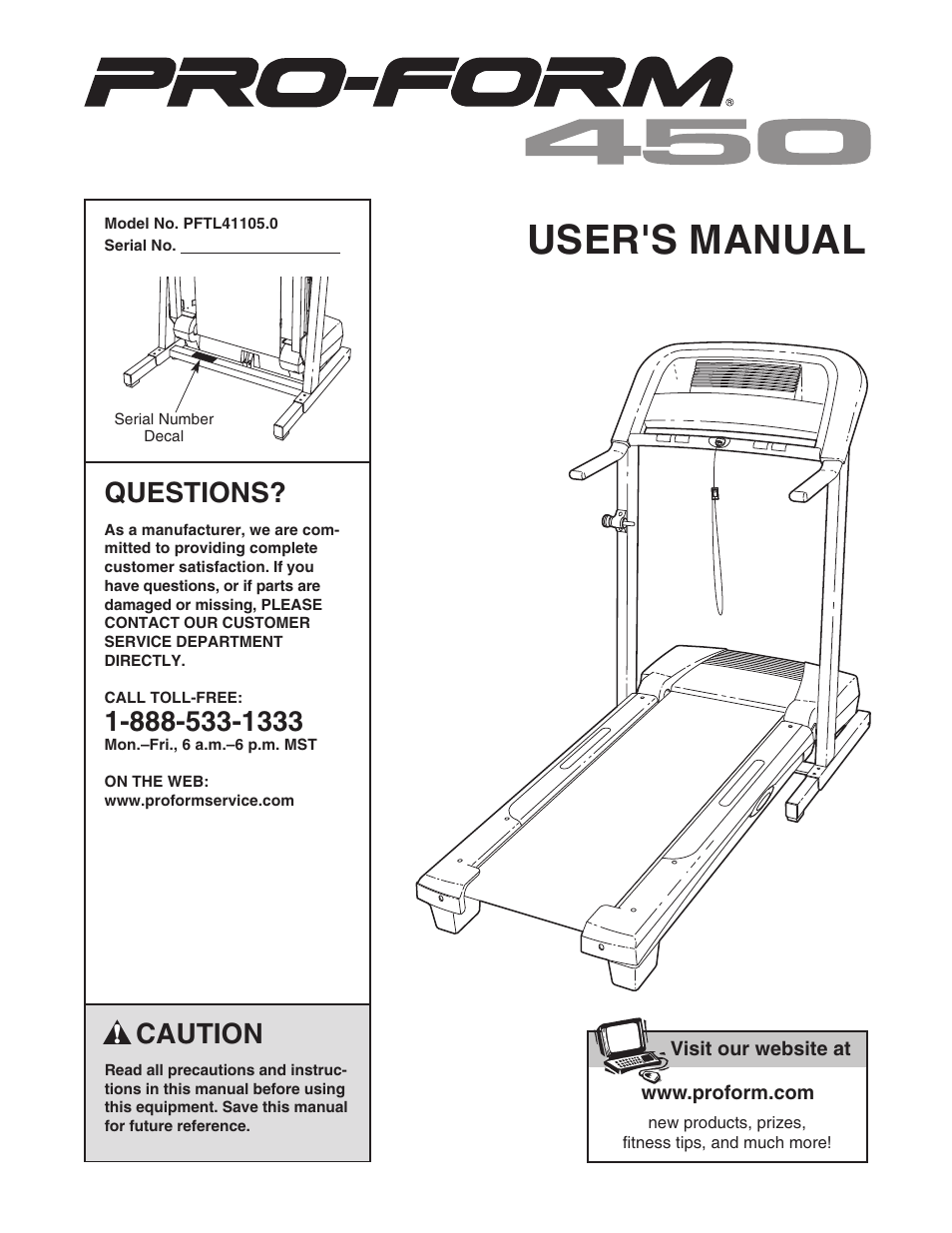 ProForm 450 PFTL41105.0 User Manual | 22 pages