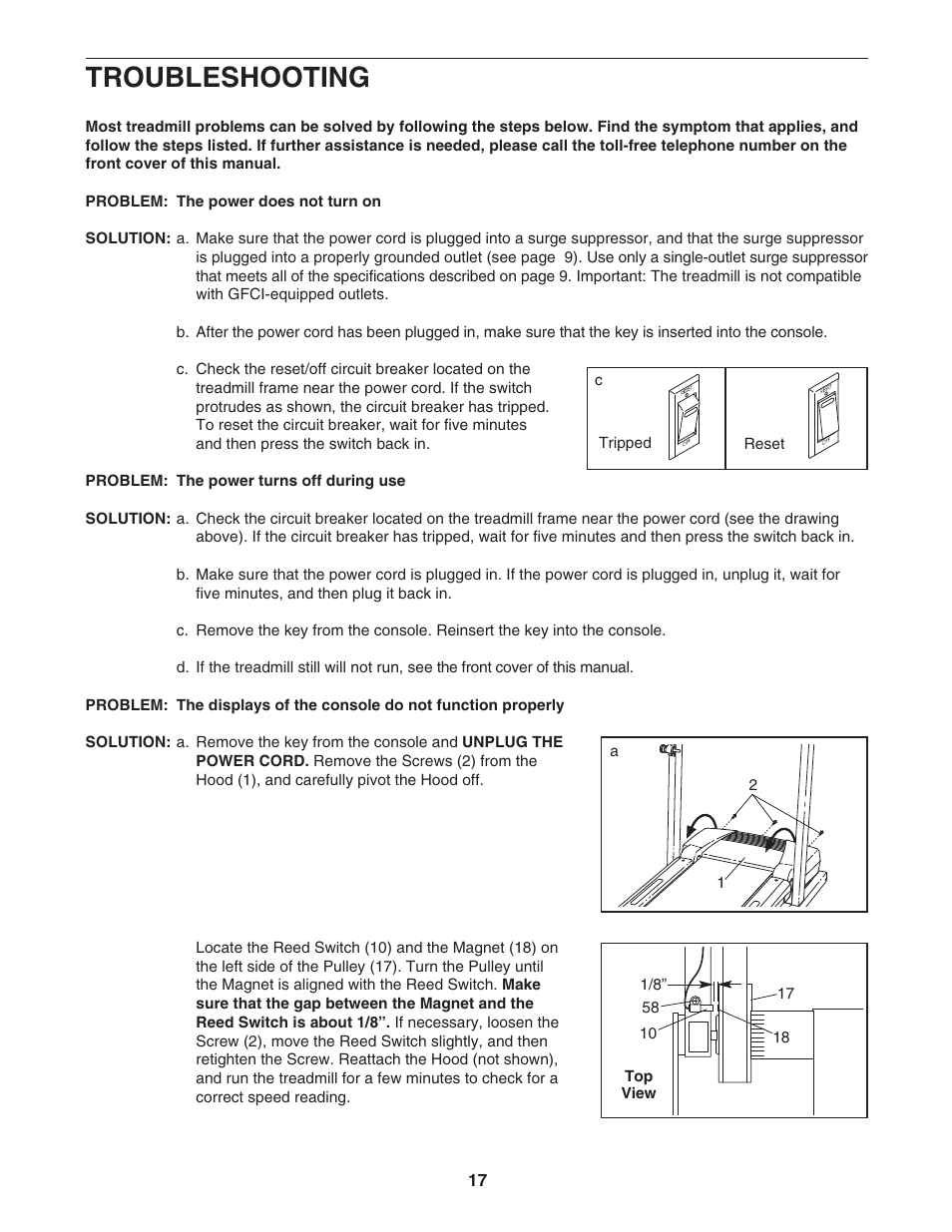 Troubleshooting | ProForm 450 PFTL41105.0 User Manual | Page 17 / 22