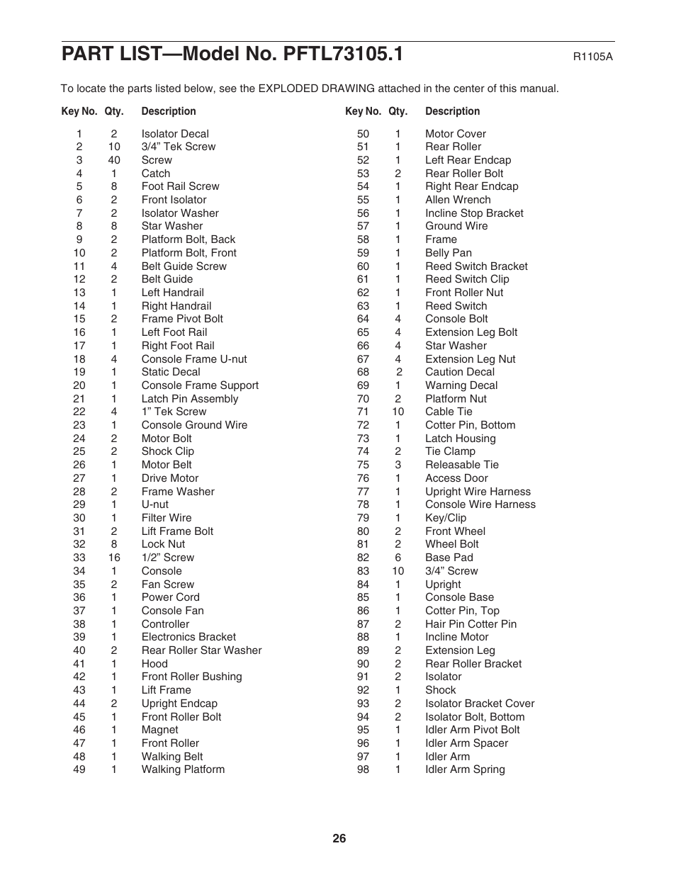 ProForm PFTL73105.1 User Manual | Page 26 / 30
