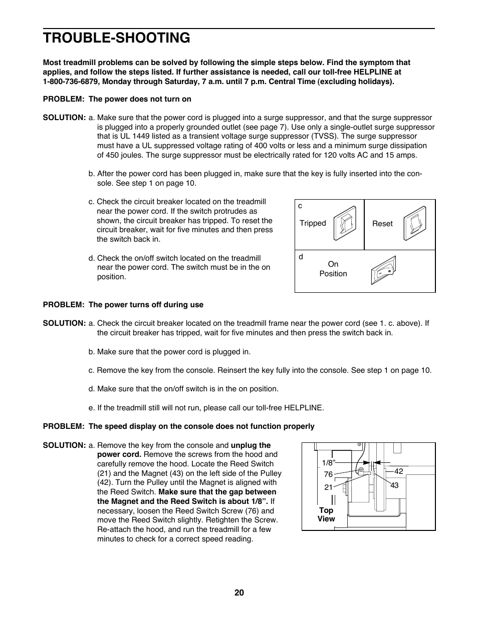 Trouble-shooting | ProForm 730CS 831.299272 User Manual | Page 20 / 26