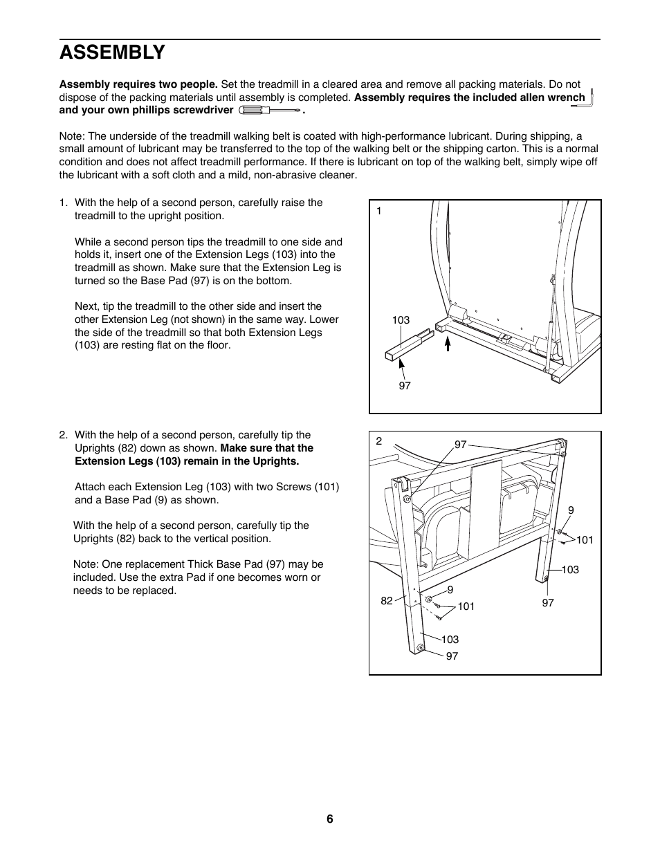 Assembly | ProForm 730CS 831.299272 User Manual | Page 6 / 26