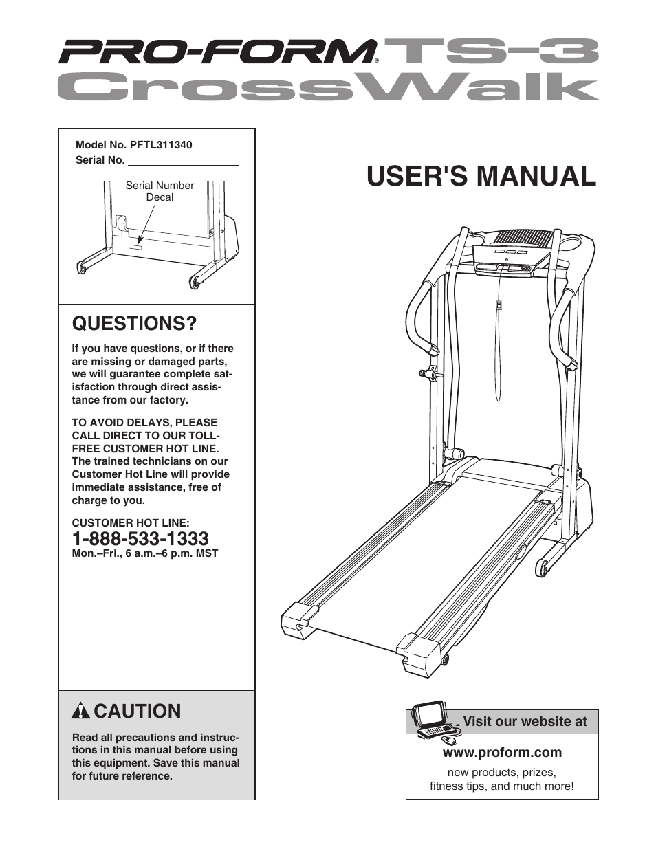 ProForm Crosswalk PFTL311340 User Manual | 22 pages