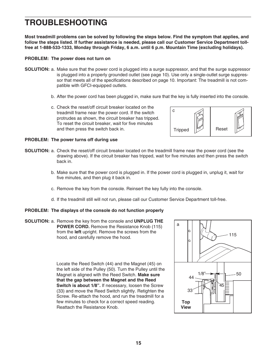 Troubleshooting | ProForm Crosswalk PFTL311340 User Manual | Page 15 / 22