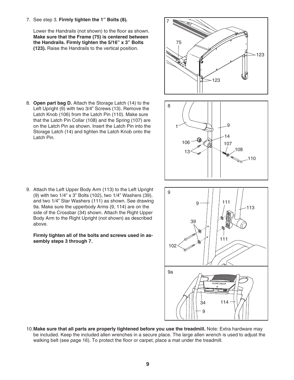 ProForm Crosswalk PFTL311340 User Manual | Page 9 / 22