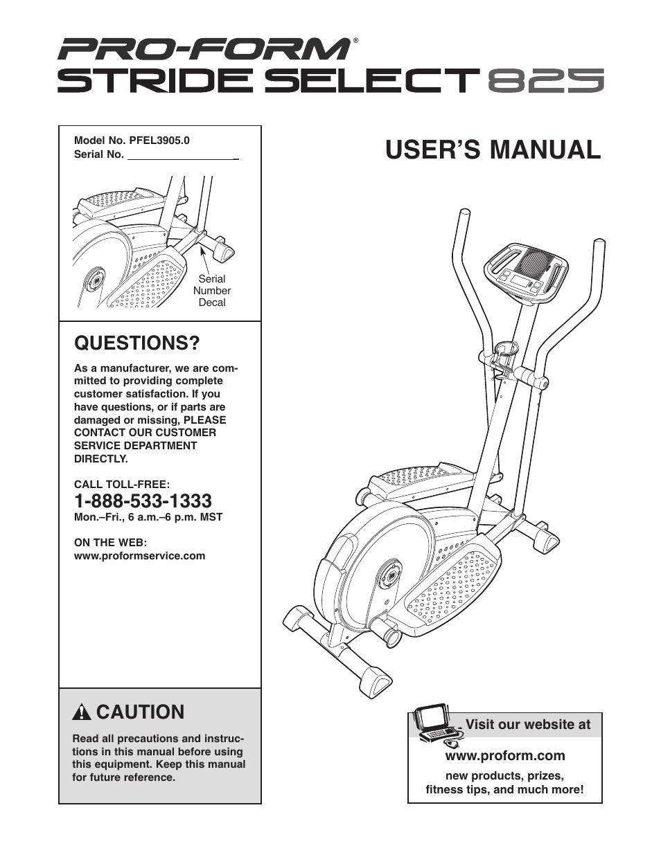 ProForm PFEL3905.0 User Manual | 20 pages