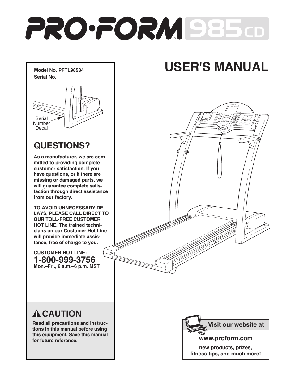ProForm PFTL98584 User Manual | 22 pages