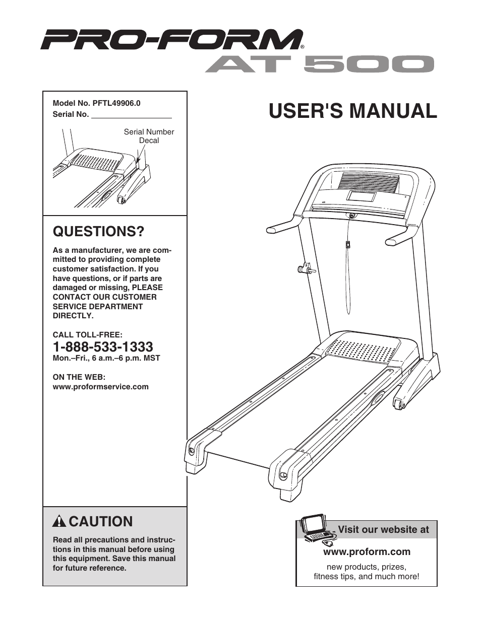 ProForm AT 500 PFTL49906.0 User Manual | 28 pages