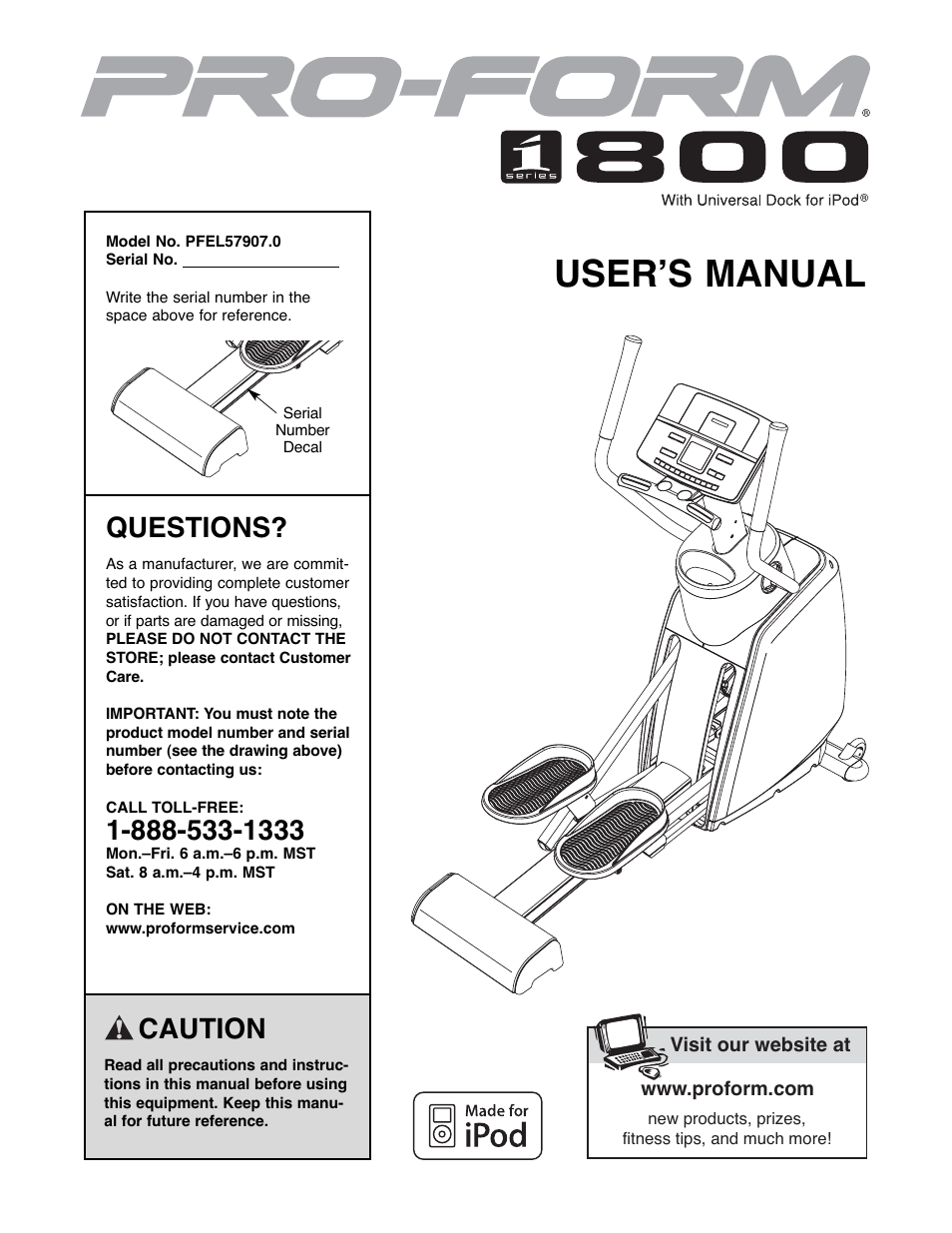 ProForm 800 PFEL57907.0 User Manual | 24 pages