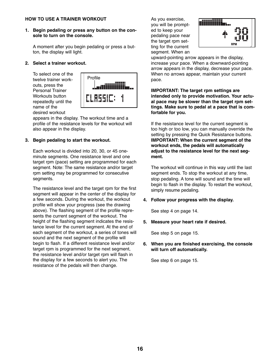 ProForm 800 PFEL57907.0 User Manual | Page 16 / 24