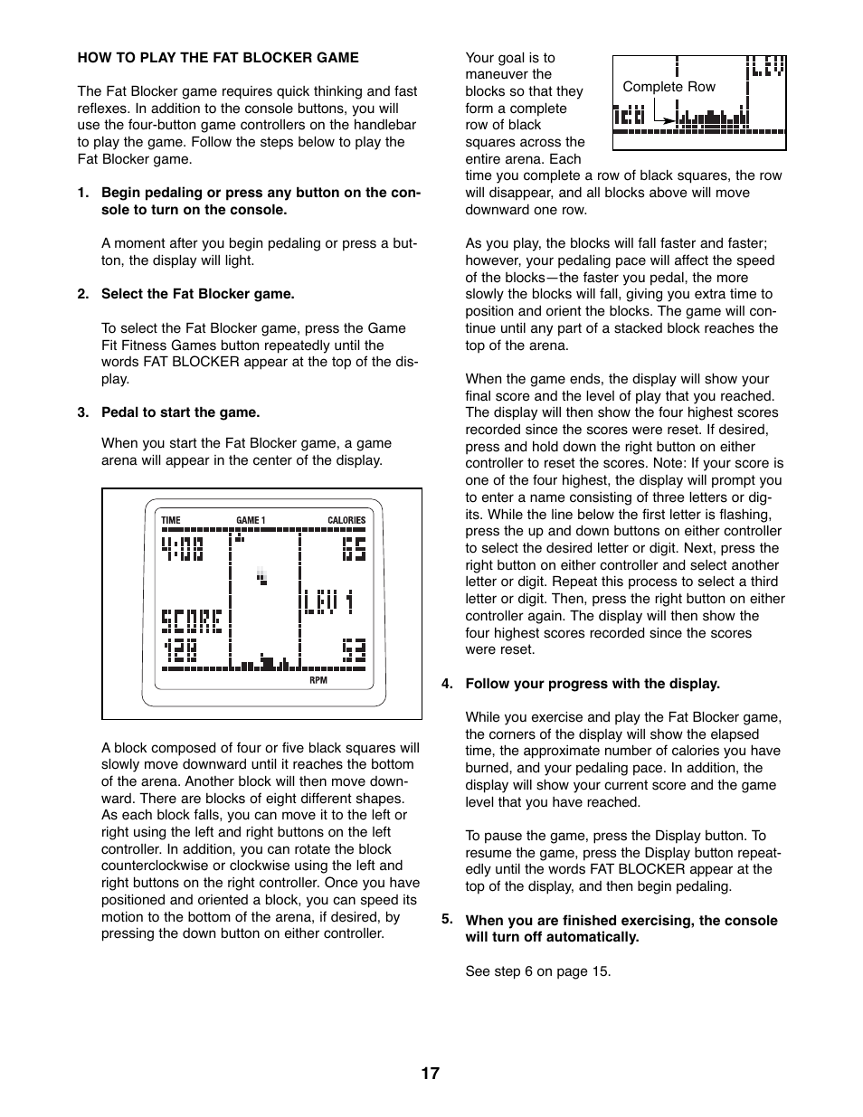 ProForm 800 PFEL57907.0 User Manual | Page 17 / 24