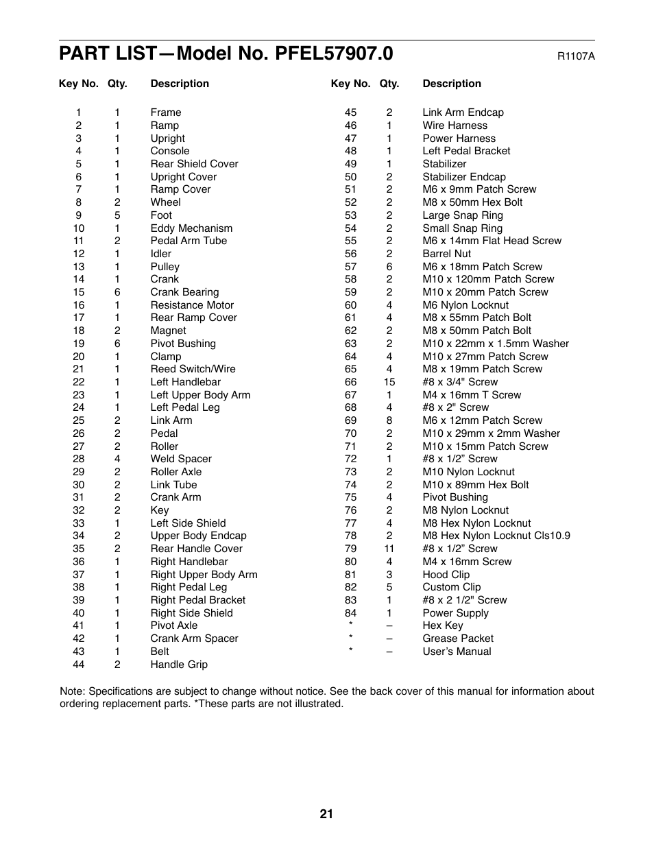 ProForm 800 PFEL57907.0 User Manual | Page 21 / 24