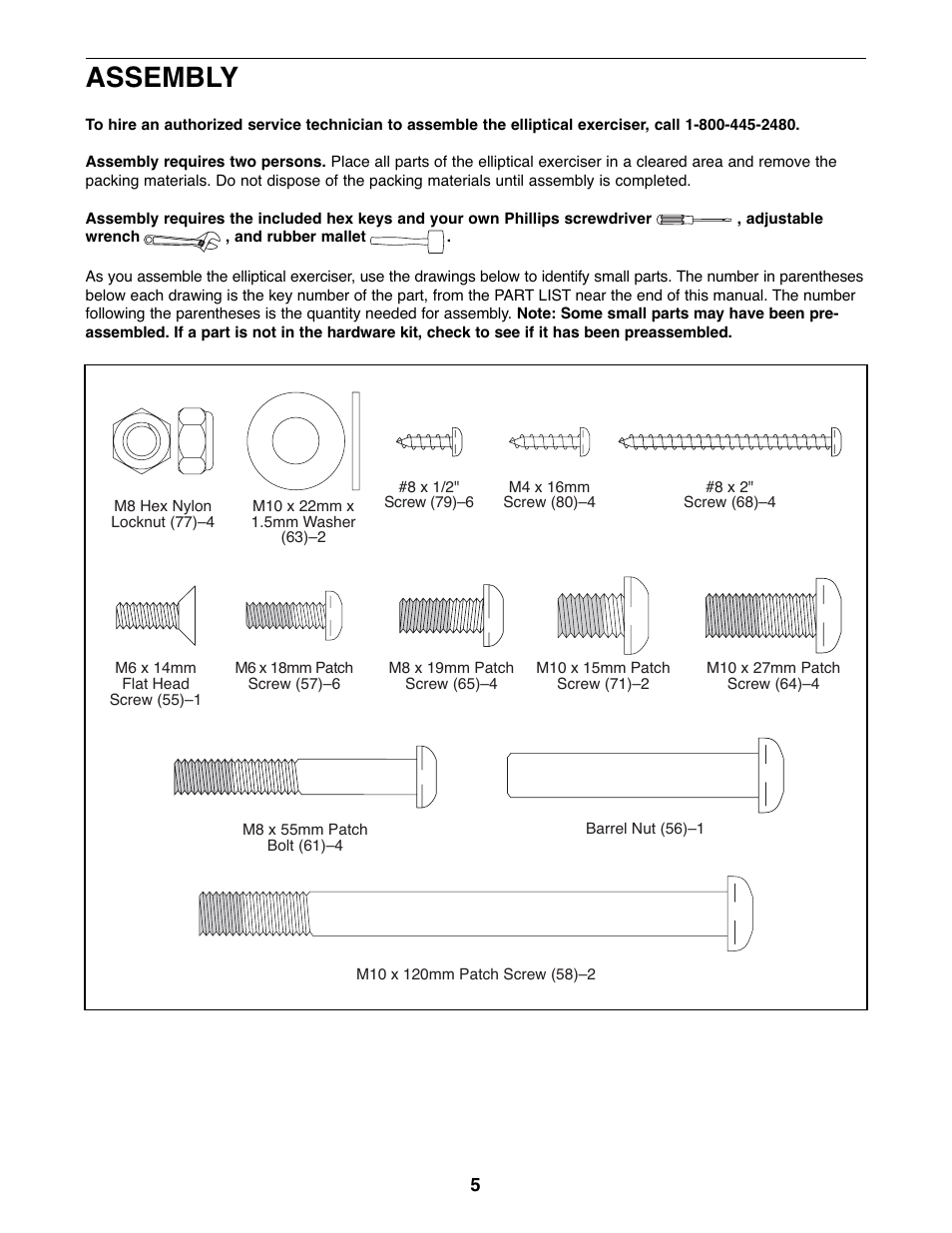 Assembly | ProForm 800 PFEL57907.0 User Manual | Page 5 / 24