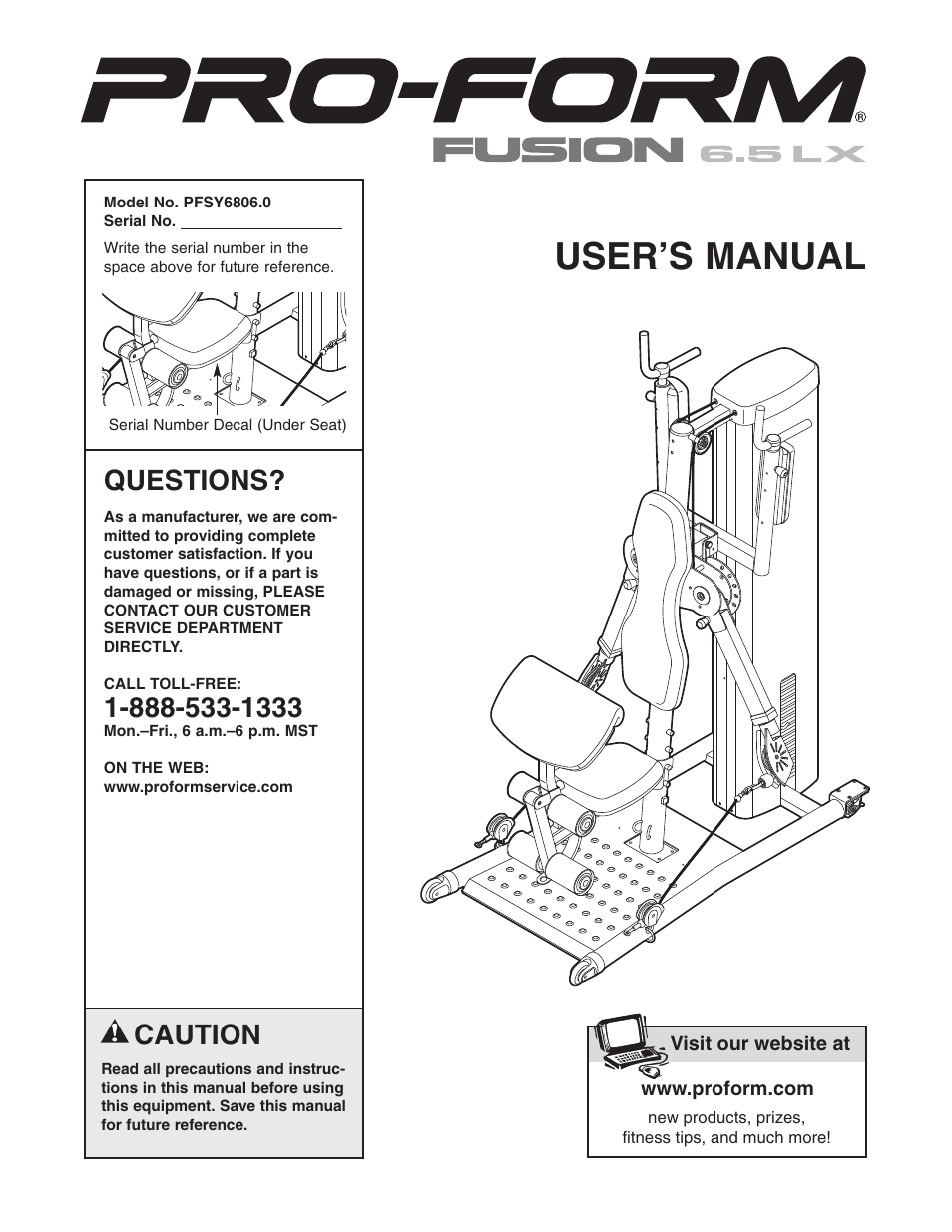 ProForm Fusion PFSY6806.0 User Manual | 24 pages
