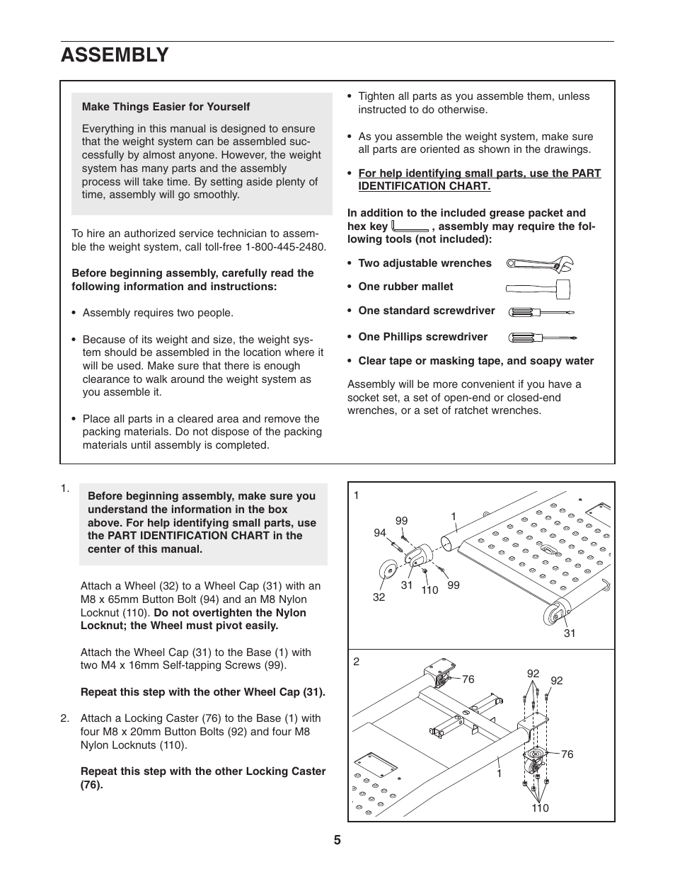 Assembly | ProForm Fusion PFSY6806.0 User Manual | Page 5 / 24
