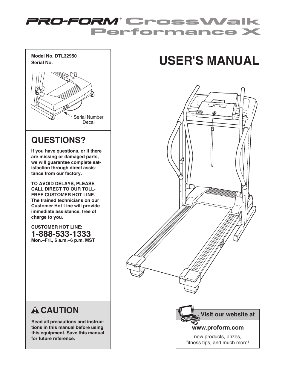 ProForm CrossWalk DTL32950 User Manual | 22 pages