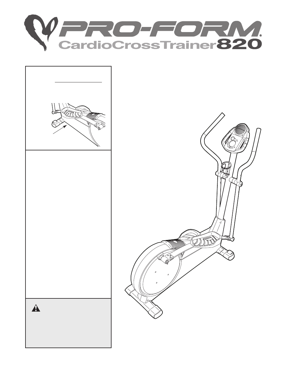 ProForm 820 User Manual | 24 pages