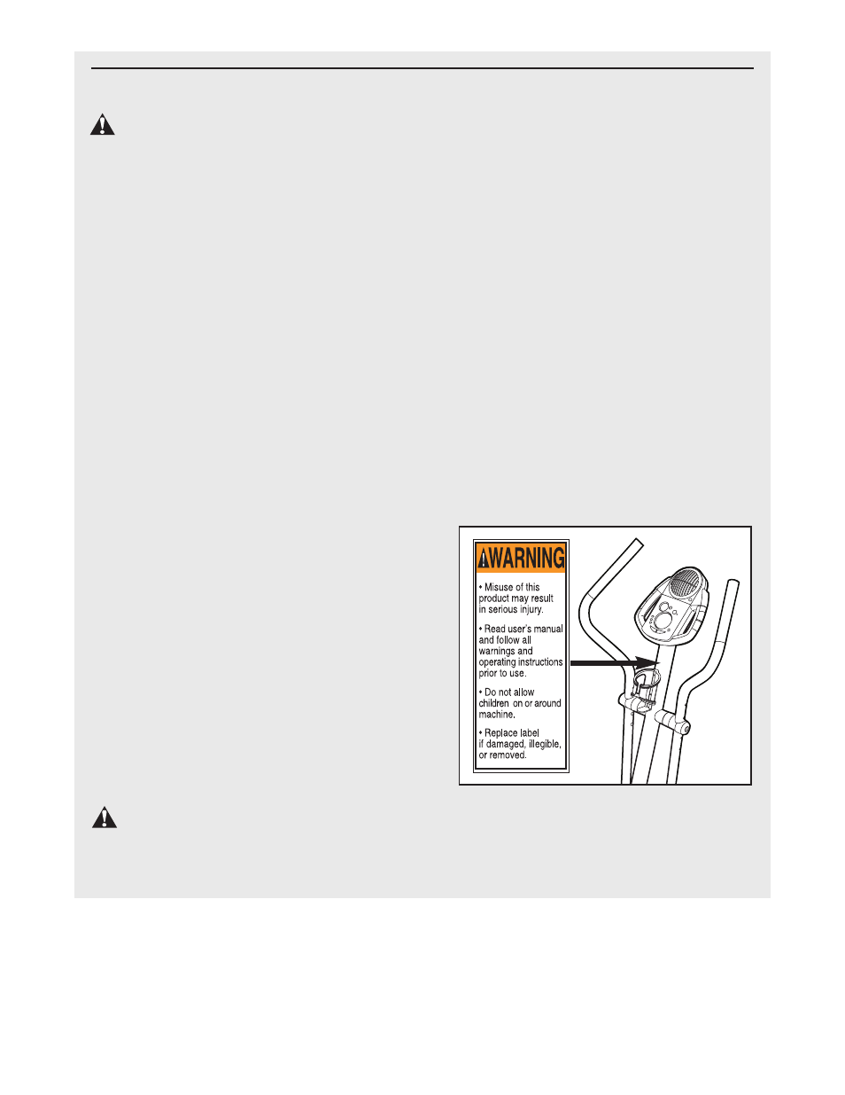 Important precautions warning, Warning | ProForm 820 User Manual | Page 3 / 24