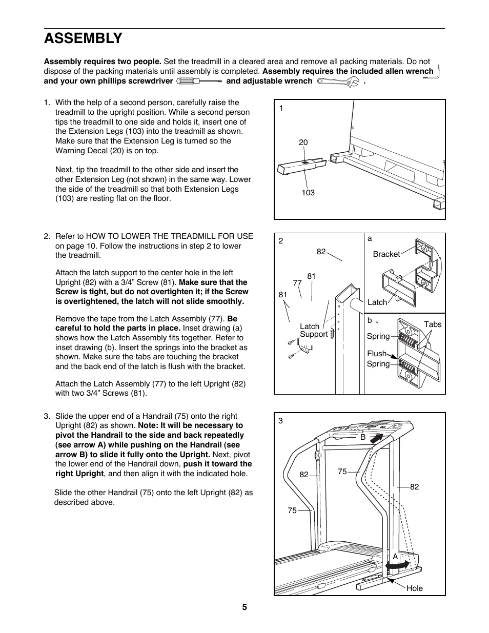 Assembly | ProForm 831.298072 User Manual | Page 5 / 18