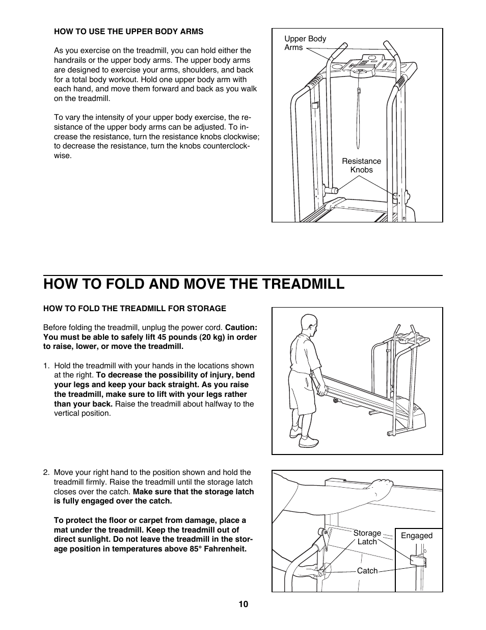 How to fold and move the treadmill | ProForm 831.299230 User Manual | Page 10 / 18