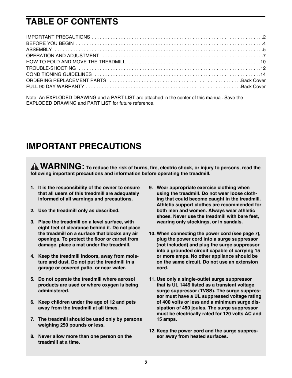 ProForm 831.299230 User Manual | Page 2 / 18