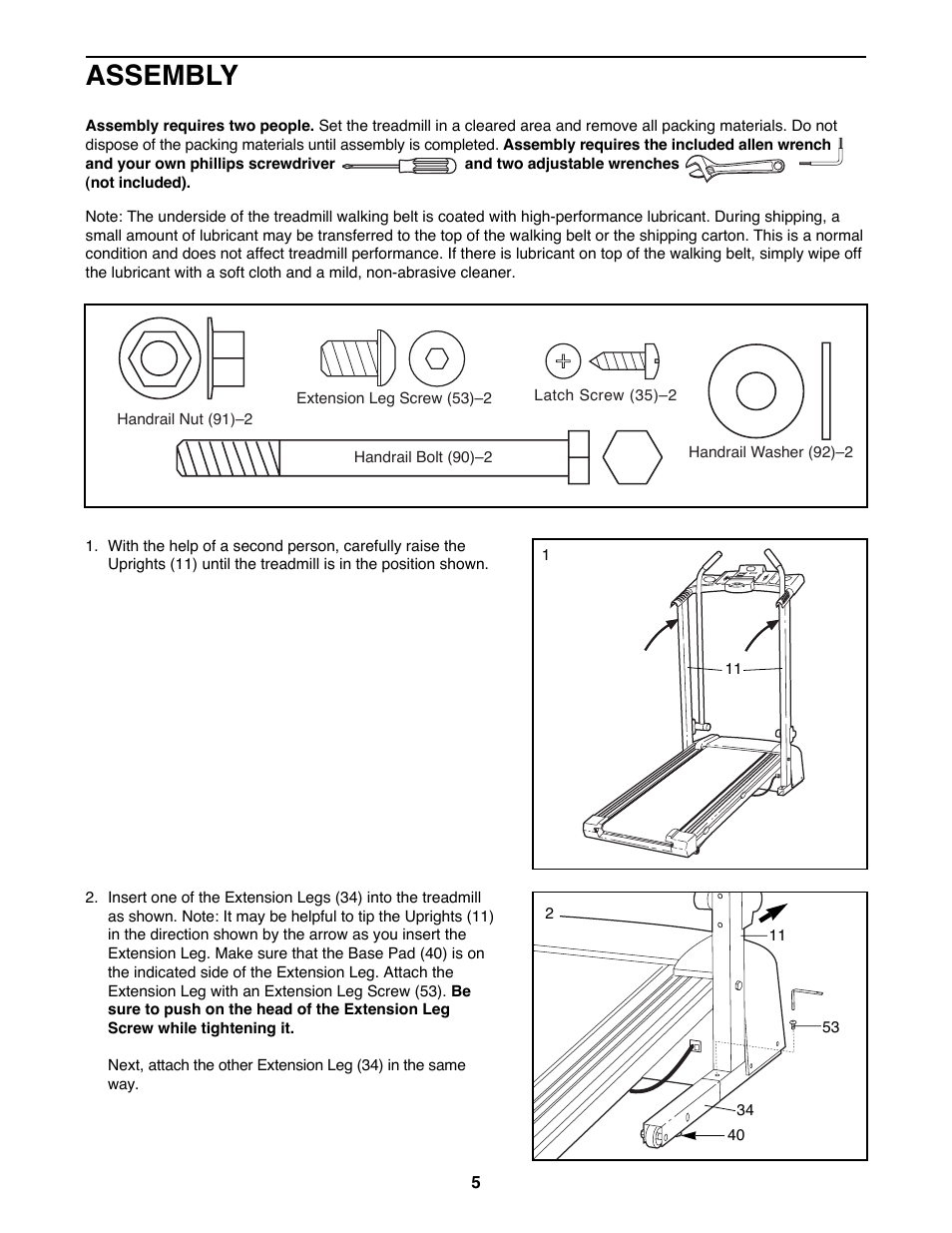 Assembly | ProForm 831.299230 User Manual | Page 5 / 18