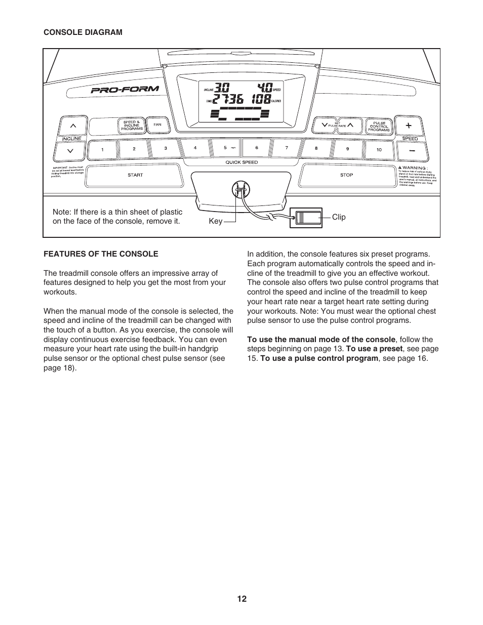 ProForm C500 PFTL57105.2 User Manual | Page 12 / 30