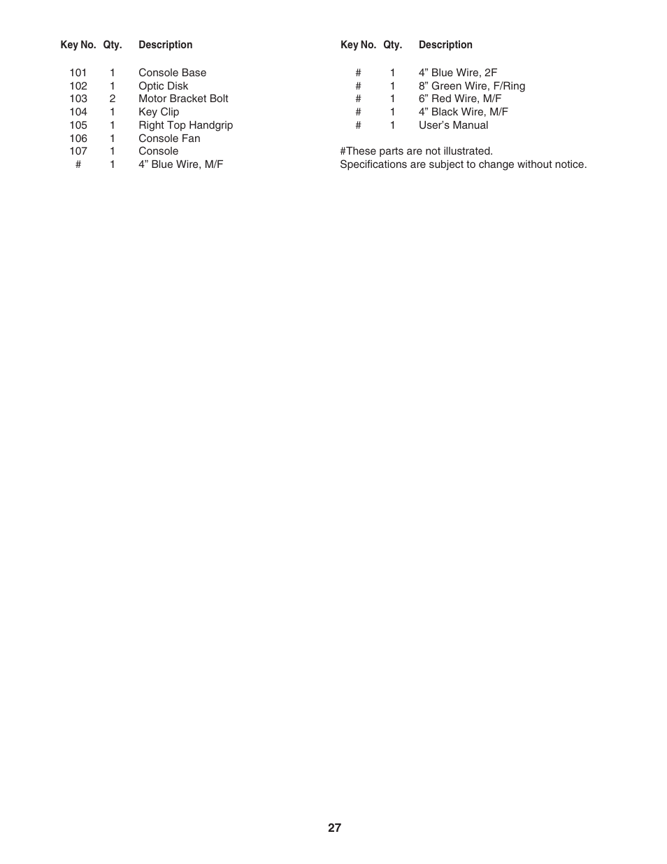 ProForm C500 PFTL57105.2 User Manual | Page 27 / 30