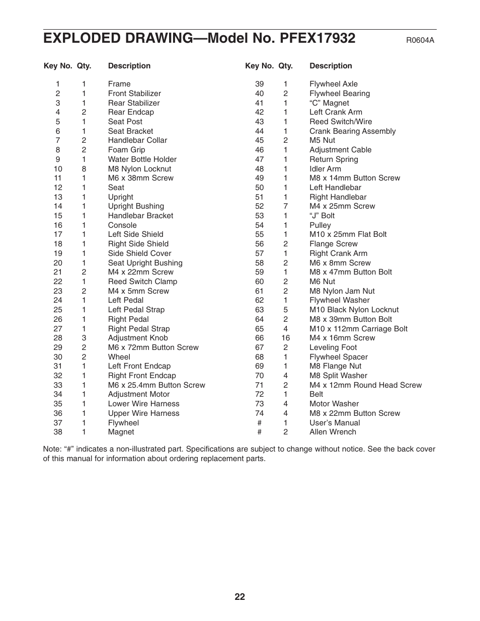 ProForm PFEX17932 User Manual | Page 22 / 24