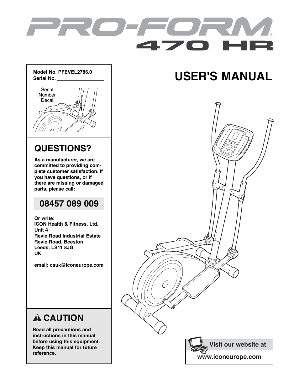 ProForm PFEVEL2786.0 User Manual | 24 pages