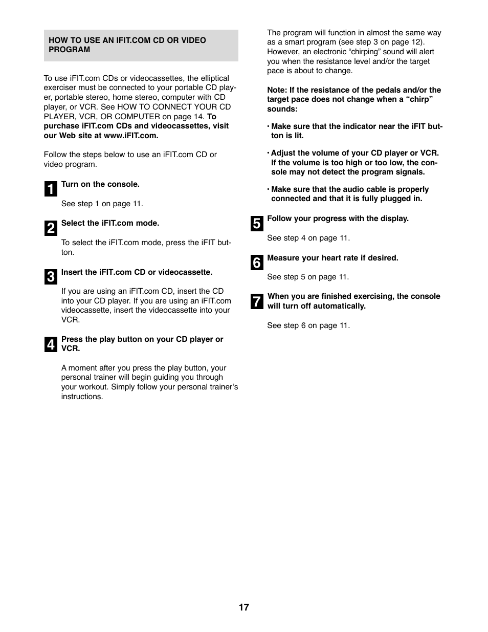 ProForm PFEVEL2786.0 User Manual | Page 17 / 24