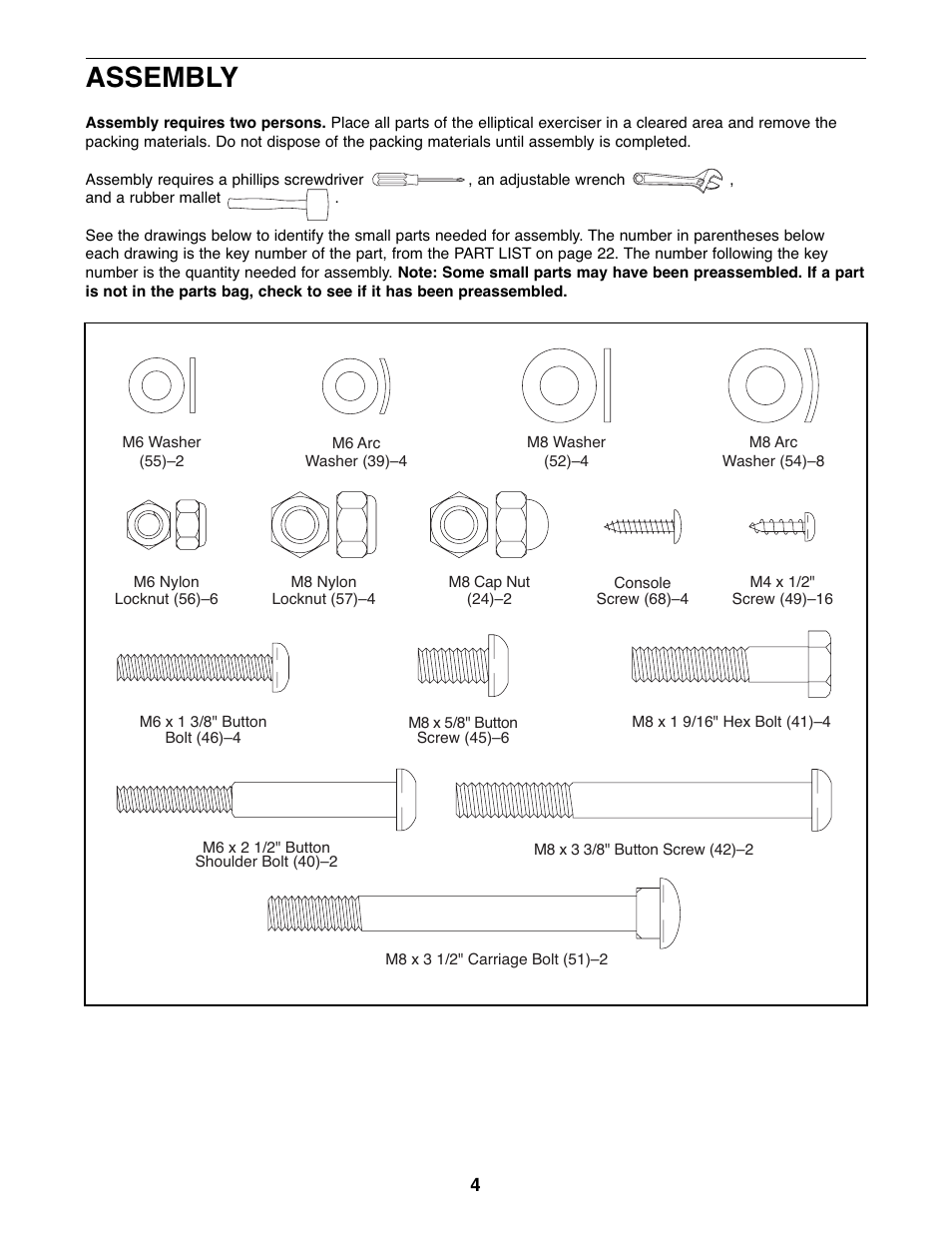 Assembly | ProForm PFEVEL2786.0 User Manual | Page 4 / 24