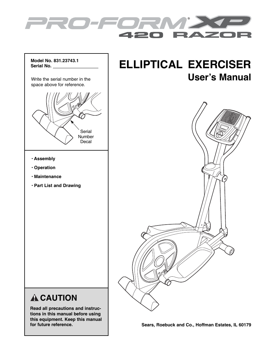 ProForm 831.23743.1 User Manual | 28 pages