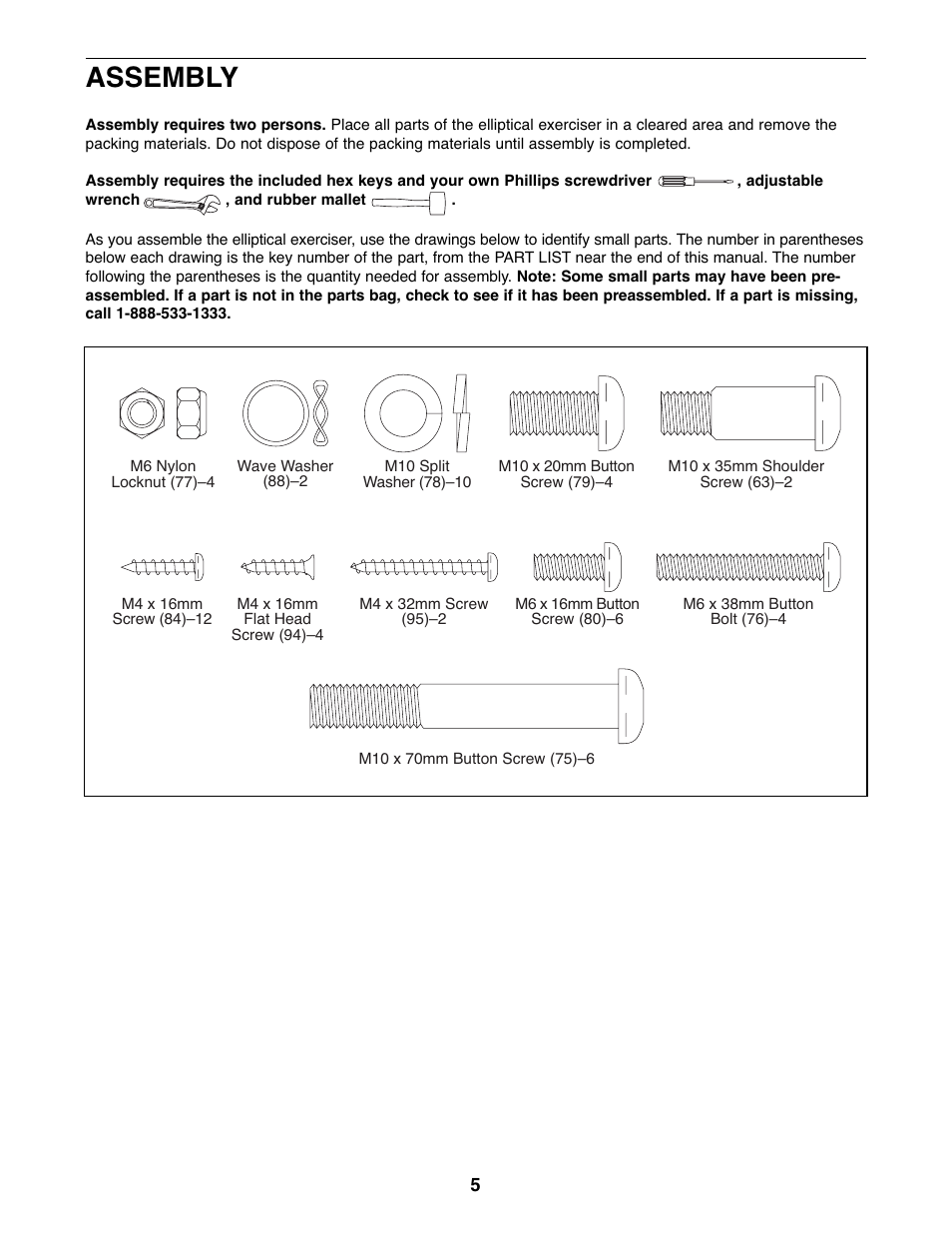 Assembly | ProForm 831.23743.1 User Manual | Page 5 / 28