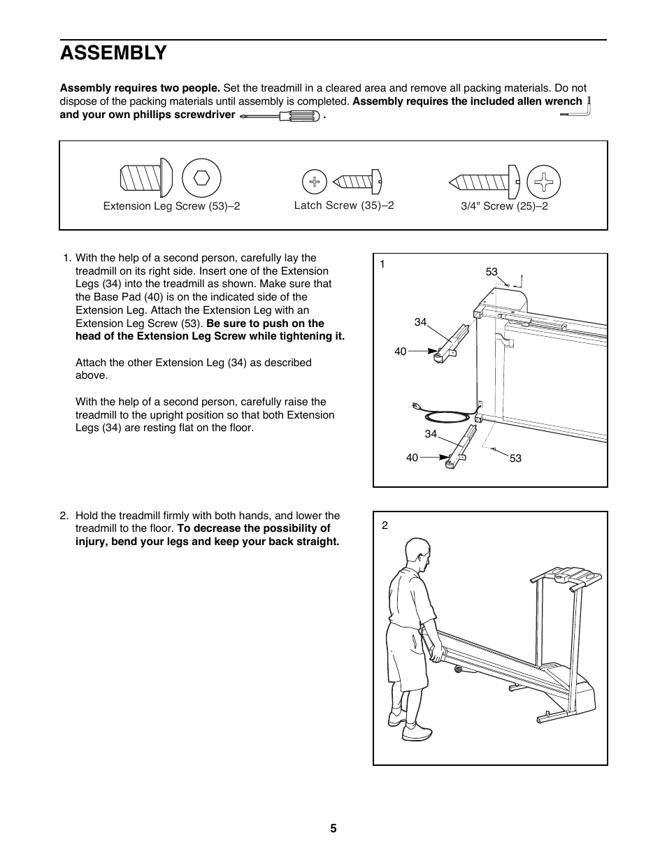 Assembly | ProForm 831.297000 User Manual | Page 5 / 18