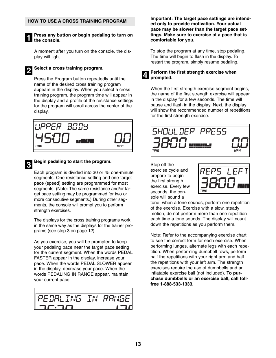 ProForm XP 100 U 831.21641.0 User Manual | Page 13 / 20