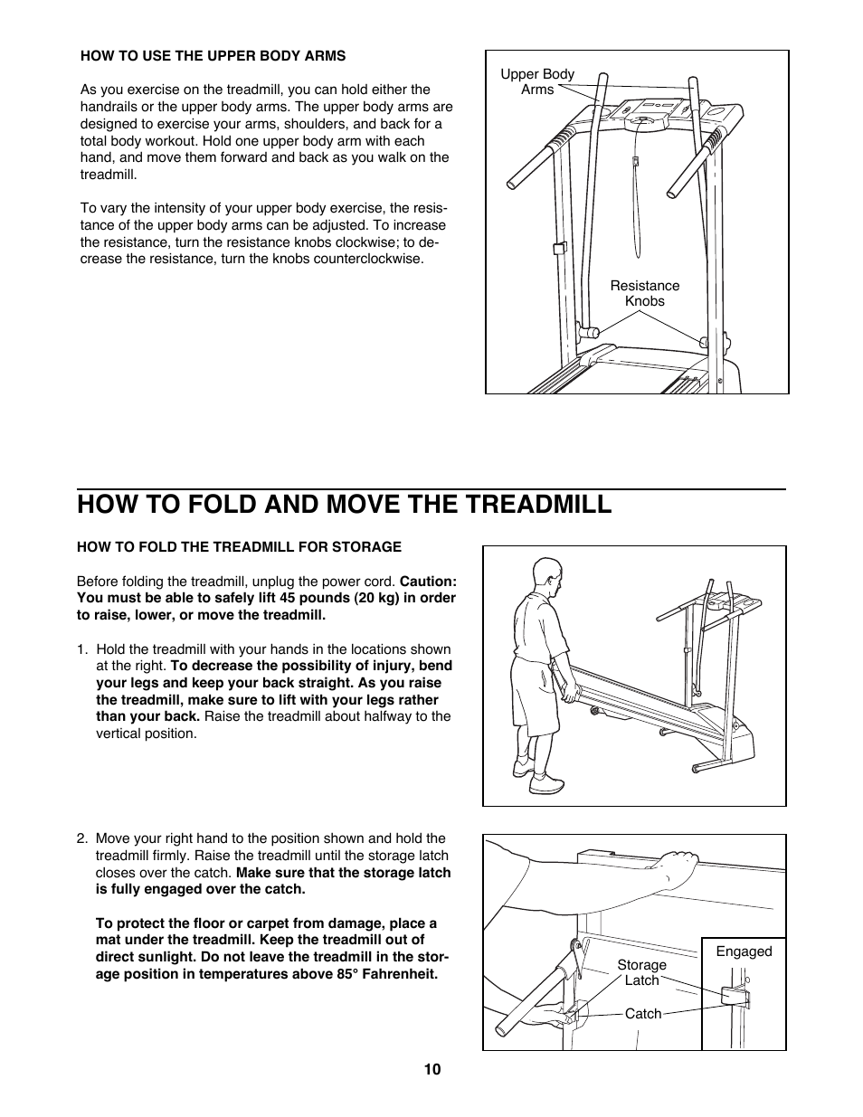 How to fold and move the treadmill | ProForm 831.299412 User Manual | Page 10 / 18