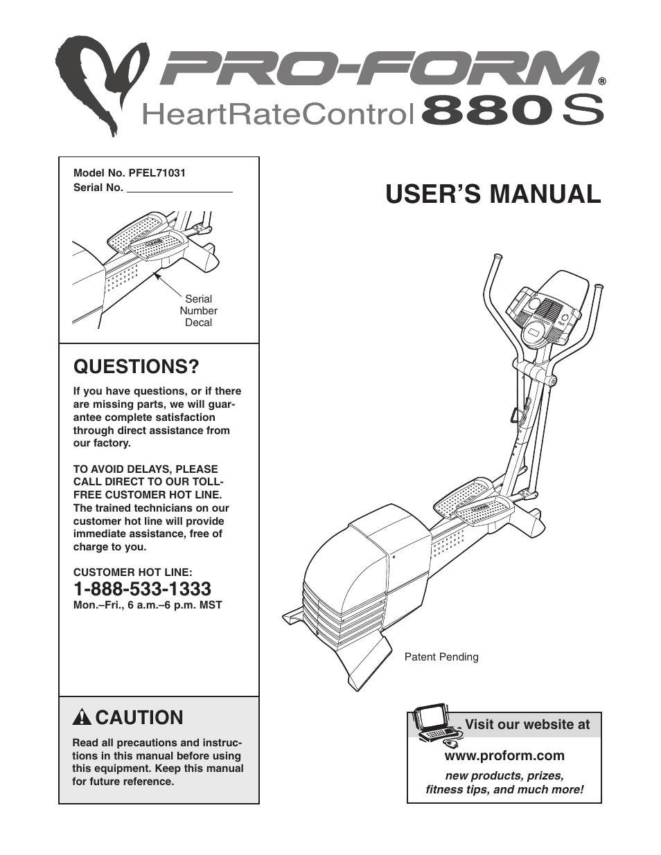 ProForm PFEL71031 User Manual | 24 pages