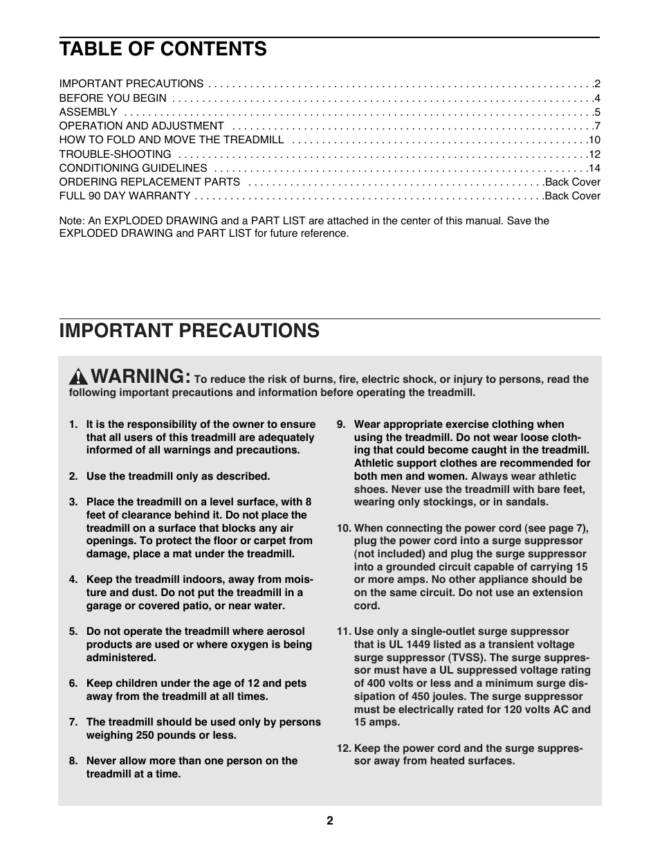 ProForm 831.297062 User Manual | Page 2 / 18