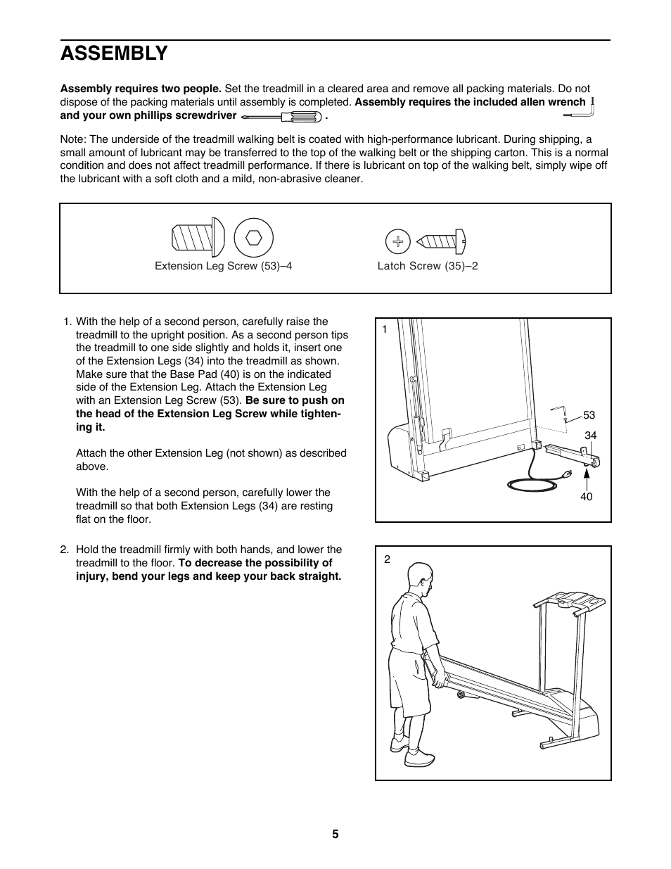 Assembly | ProForm 831.297062 User Manual | Page 5 / 18