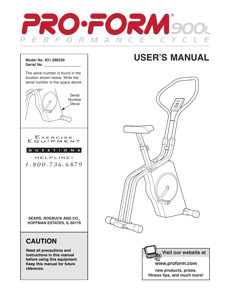 ProForm 900L 831.288230 User Manual | 12 pages