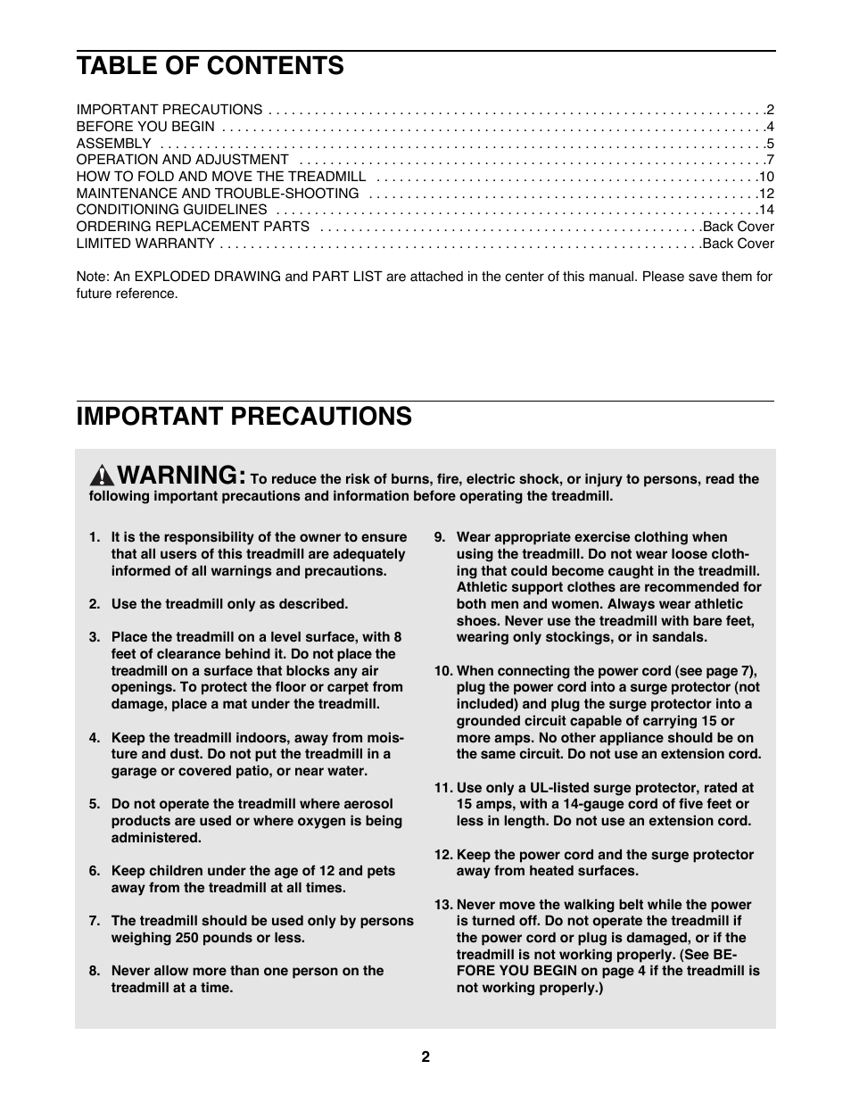 ProForm 385c PFTL39191 User Manual | Page 2 / 18