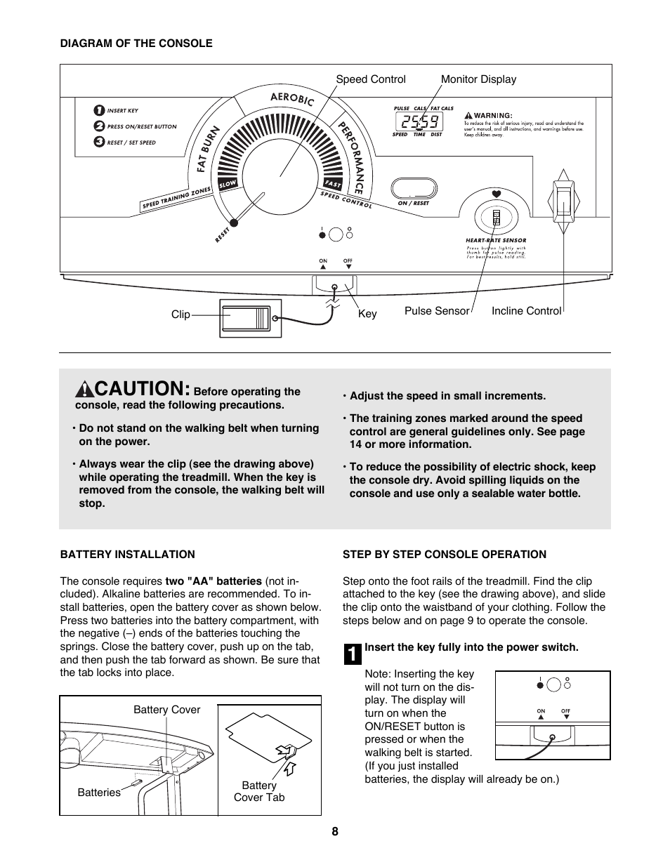 Caution | ProForm 385c PFTL39191 User Manual | Page 8 / 18