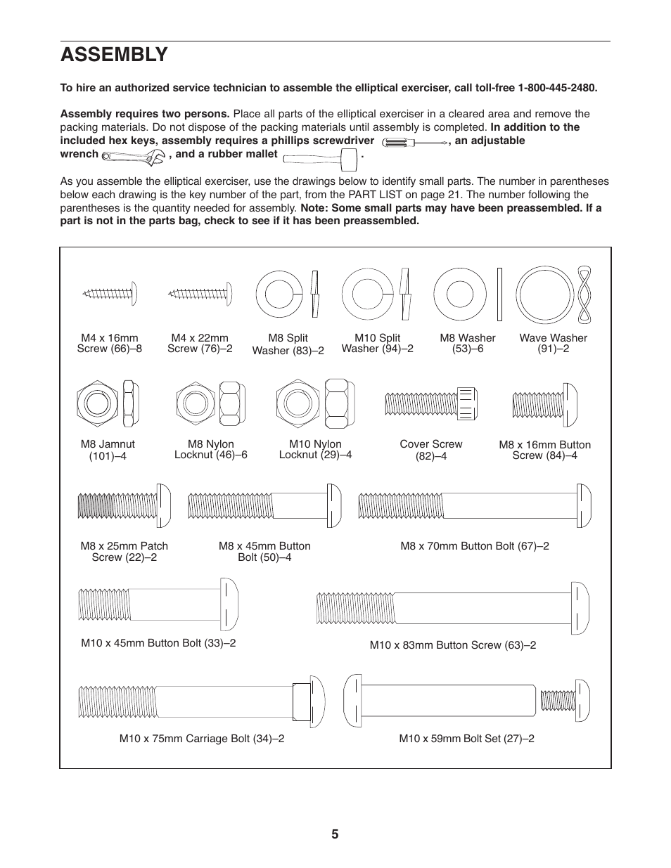 Assembly | ProForm STRIDE SELECT PFEL3926.0 User Manual | Page 5 / 24