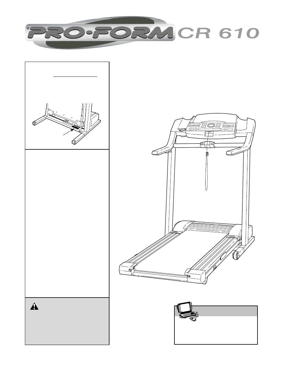 ProForm CR 610 PFTL55810 User Manual | 26 pages