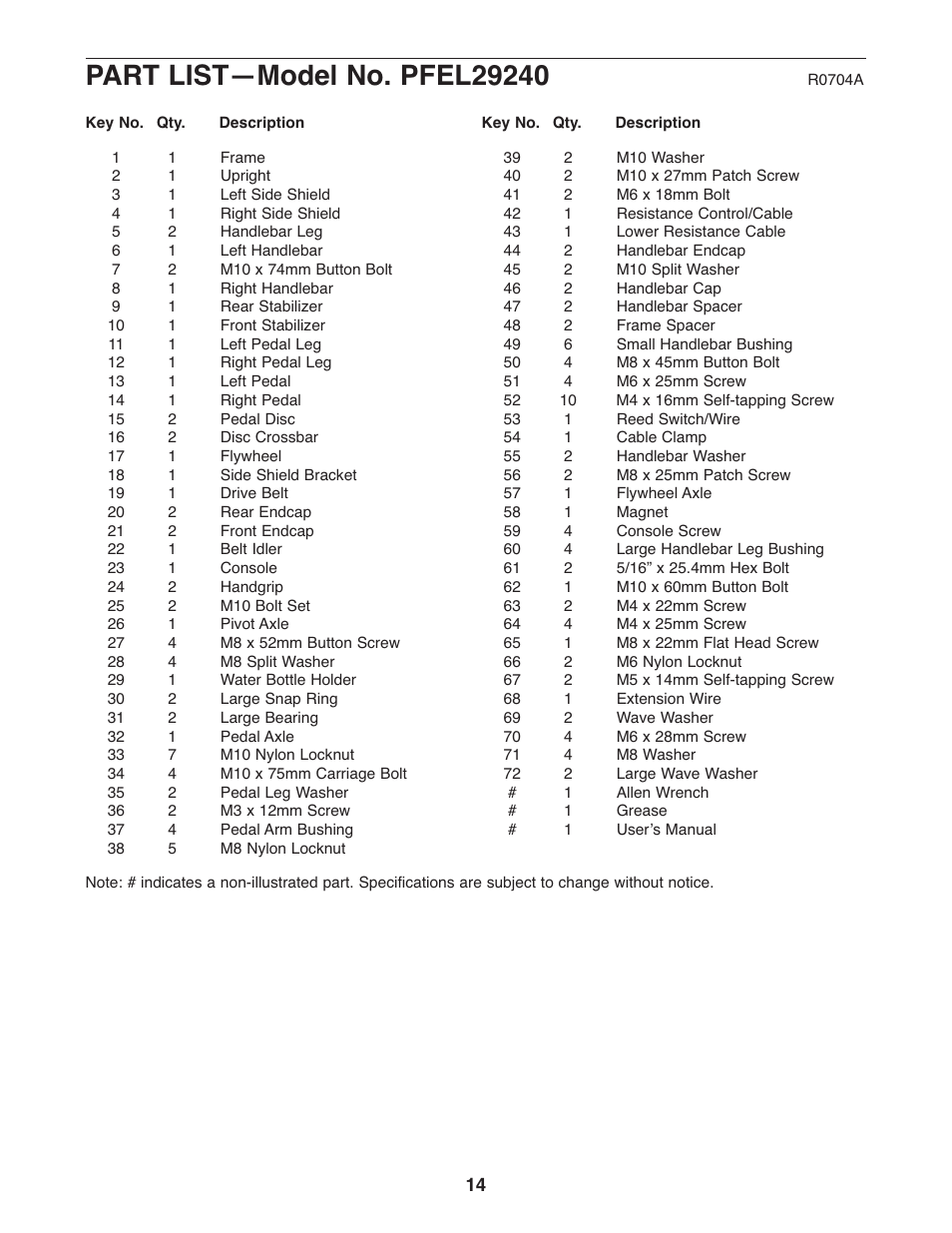 ProForm PFEL29240 User Manual | Page 14 / 16