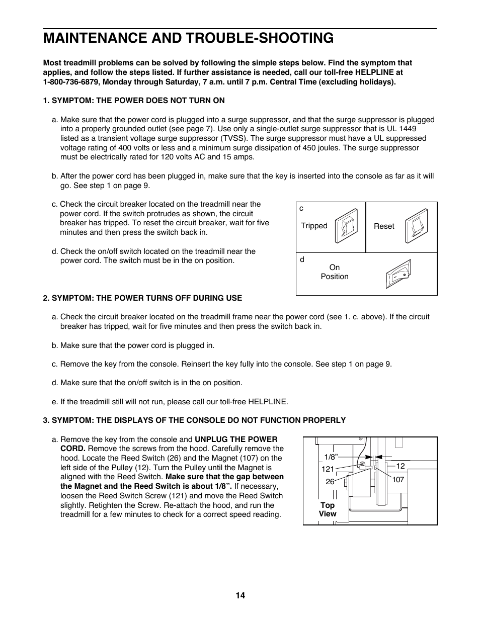 Maintenance and trouble-shooting | ProForm 831.298302 User Manual | Page 14 / 22