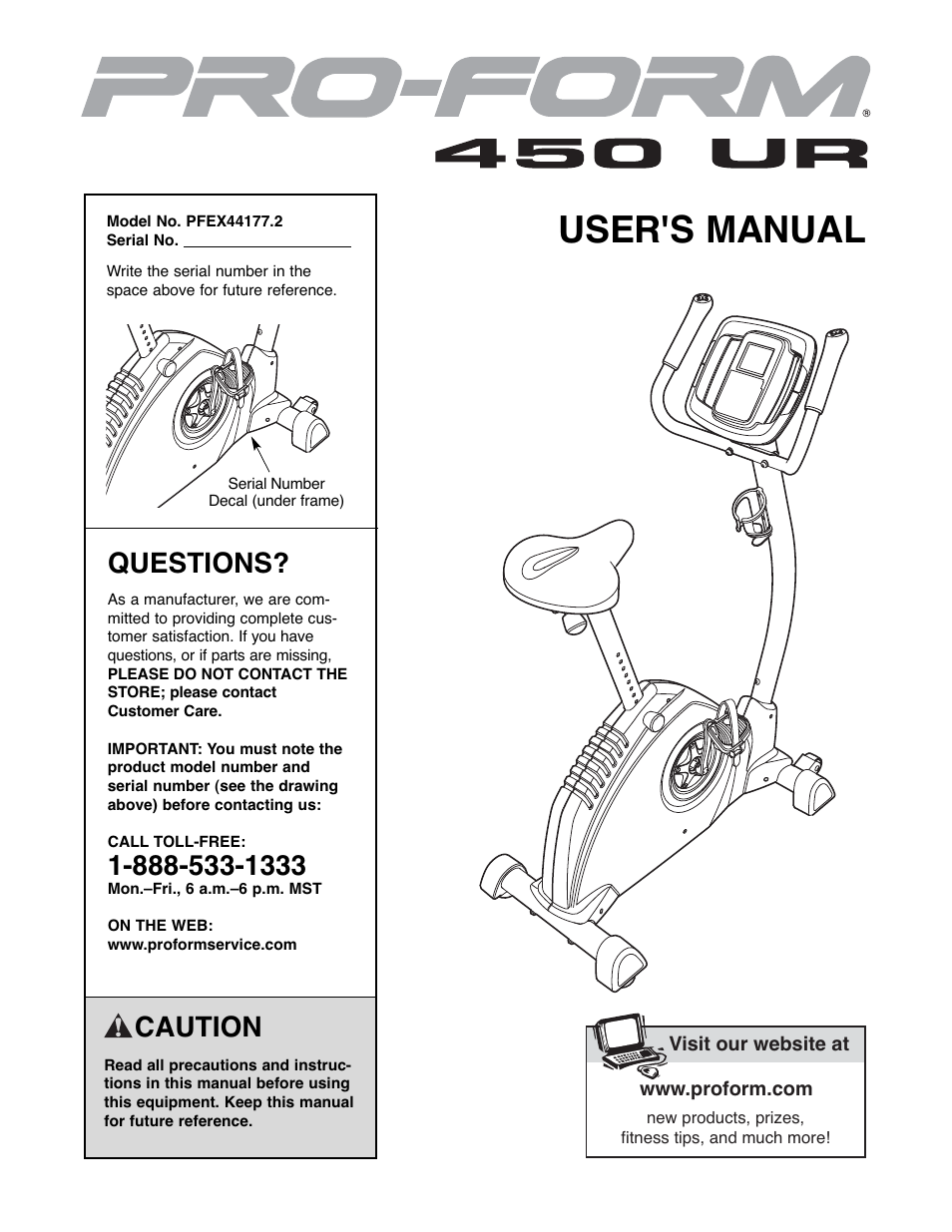 ProForm 450 UR PFEX44177.2 User Manual | 24 pages
