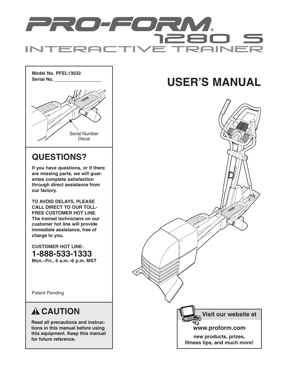 ProForm PFEL13032 User Manual | 28 pages