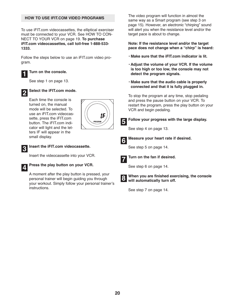 ProForm PFEL13032 User Manual | Page 20 / 28